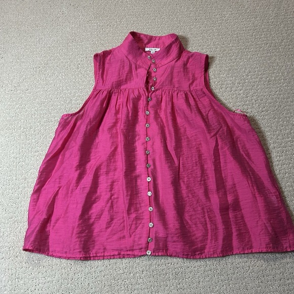 Tops - BTFL-Life Women's Sleeveless Hot Pink Sleeveless Blouse Large